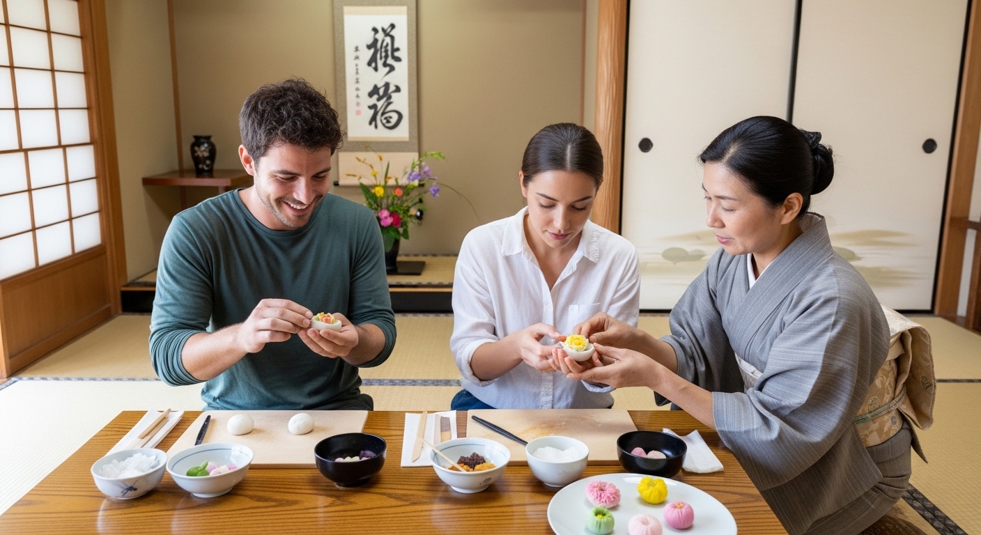 京都伝統 抹茶点て＆和菓子作り体験